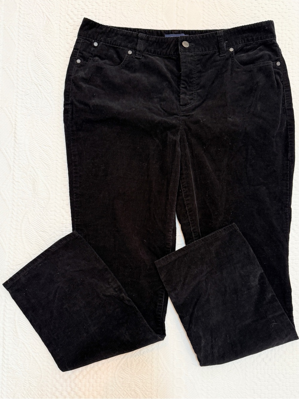 Talbots Heritage Straight Leg Pants Black Corduroy Women’s 14P Petite